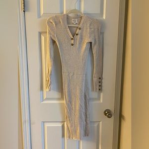Bodycon ribbed dress beige